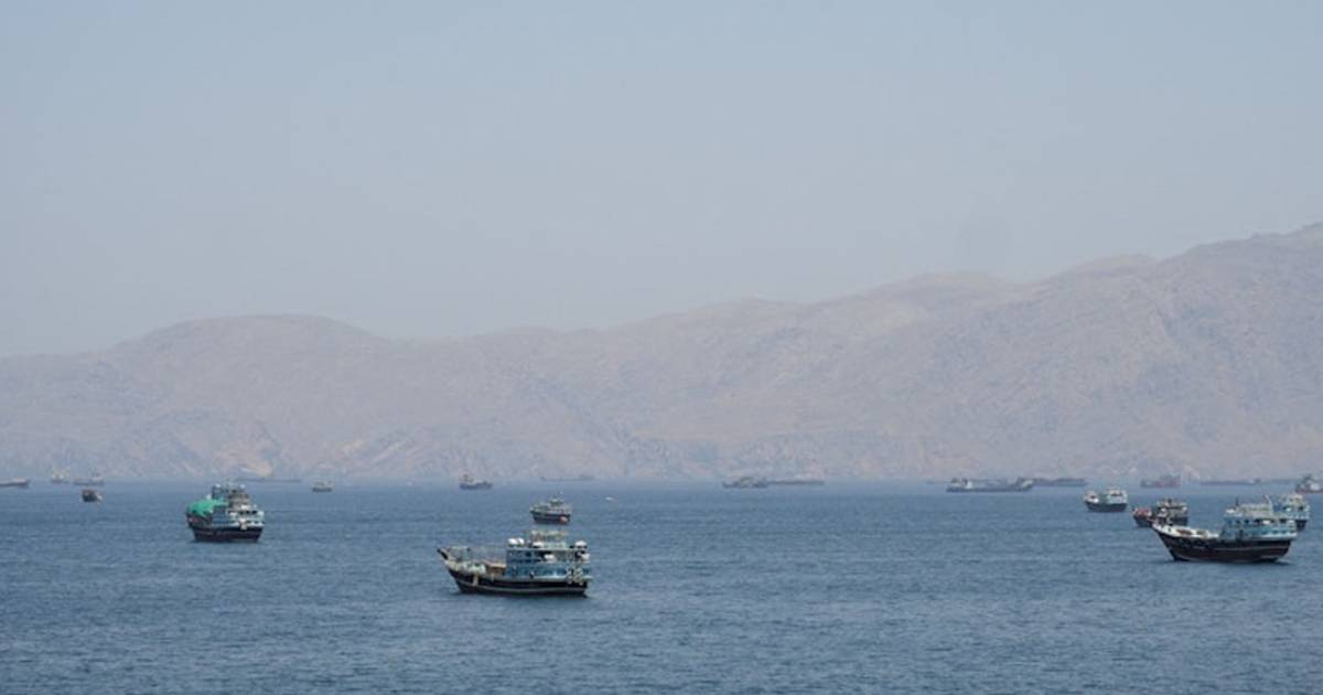 Ships sail through the Strait of Hormuz amid rising US-Iran tensions in the Gulf region