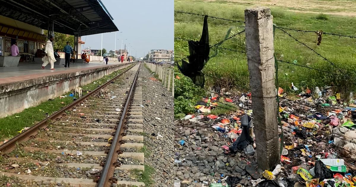 Garbage scattered around Janakpur Railway Station.