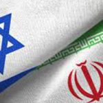 Israeli and Iranian flags displayed side by side in a symbolic file photo