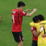 South Korea players celebrate after a goal during their World Cup match against the Czech Republic