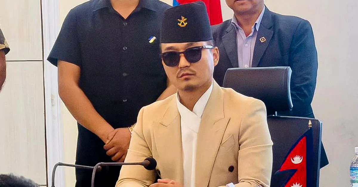 Sudan Gurung during his return to the Home Ministry in Kathmandu