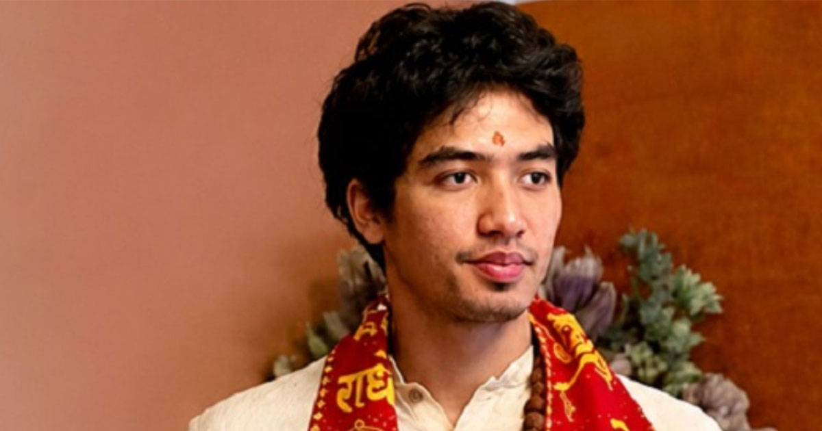 Jaybir Deuba wearing a traditional Nepali scarf during a public appearance.