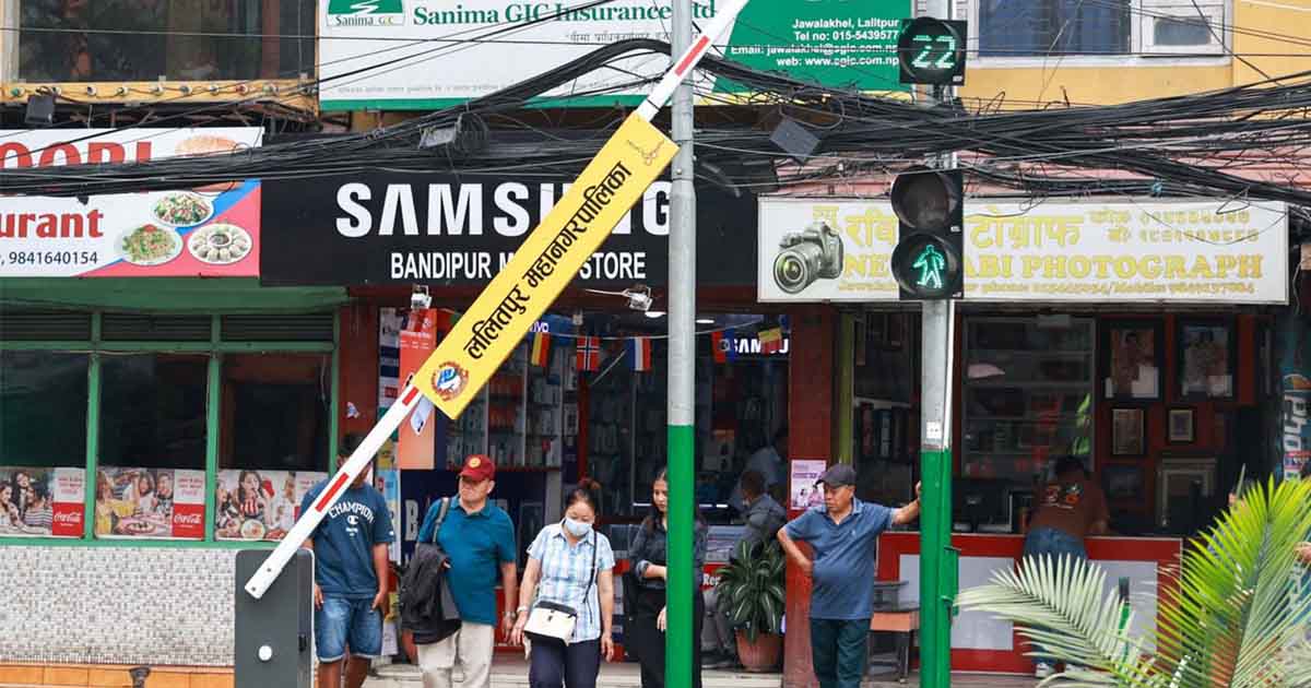 Smart safety barrier at Jawalakhel, Lalitpur